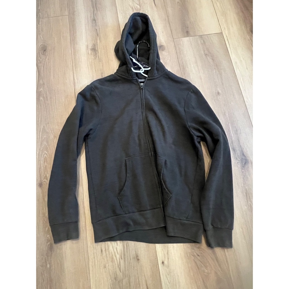 Old Navy Men's Large Black Full Zip Hoodie Sweatshirt Cotton Blend Fleece